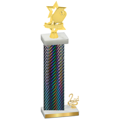 Accented Single Black Carbon Fiber Second Place Pickleball Trophy