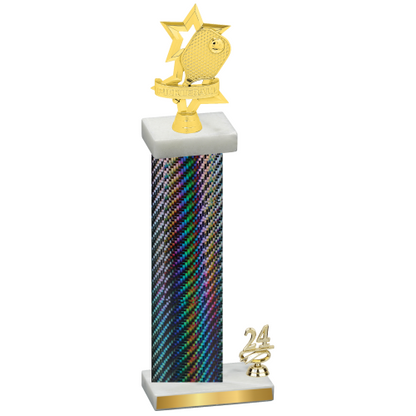 Accented Single Black Carbon Fiber Year Pickleball Trophy