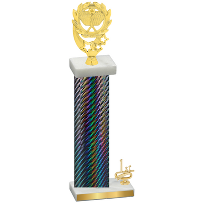 Accented Single Black Carbon Fiber First Place Pickleball Trophy