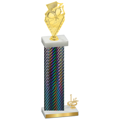 Accented Single Black Carbon Fiber First Place Pickleball Trophy