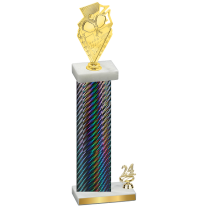 Accented Single Black Carbon Fiber Year Pickleball Trophy