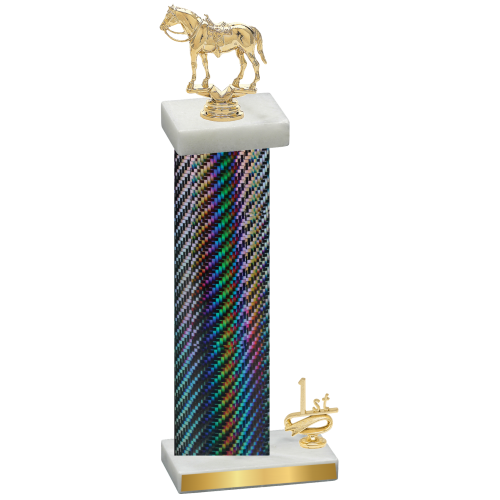 Accented Single Black Carbon Fiber First Place Horses Trophy