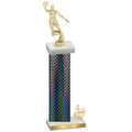 Accented Single Black Carbon Fiber Fourth Place Basketball Trophy