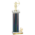 Accented Single Black Carbon Fiber Fourth Place Archery Trophy