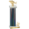 Accented Single Black Carbon Fiber Fourth Place Fishing Trophy