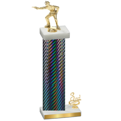 Accented Single Black Carbon Fiber Third Place Shooter Trophy