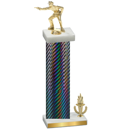 Accented Single Black Carbon Fiber Victory Shooter Trophy