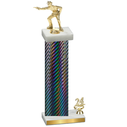 Accented Single Black Carbon Fiber Year Shooter Trophy