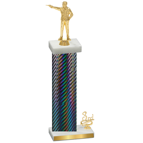 Accented Single Black Carbon Fiber Third Place Shooter Trophy