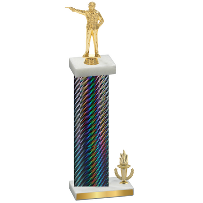 Accented Single Black Carbon Fiber Victory Shooter Trophy