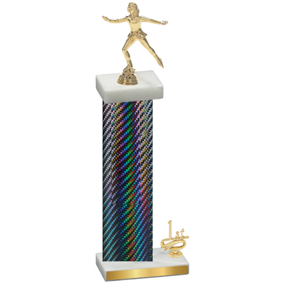 Accented Single Black Carbon Fiber First Place Skater Trophy