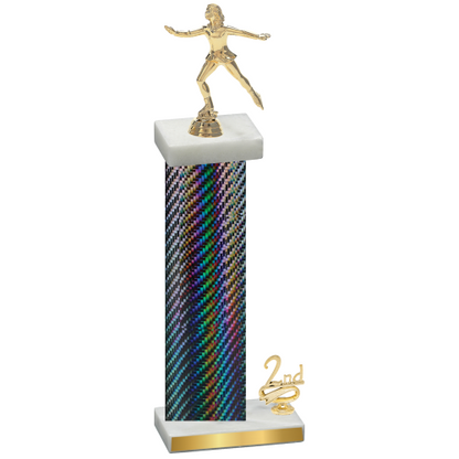 Accented Single Black Carbon Fiber Second Place Skater Trophy