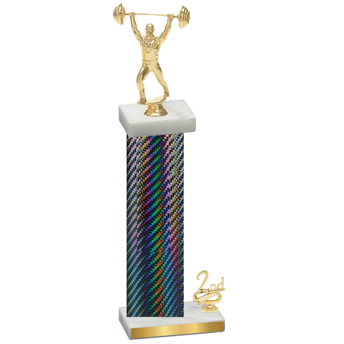 Accented Single Black Carbon Fiber Second Place Weights Trophy