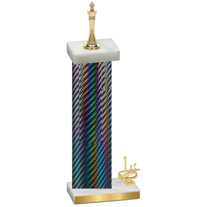 Accented Single Black Carbon Fiber First Place Chess Trophy