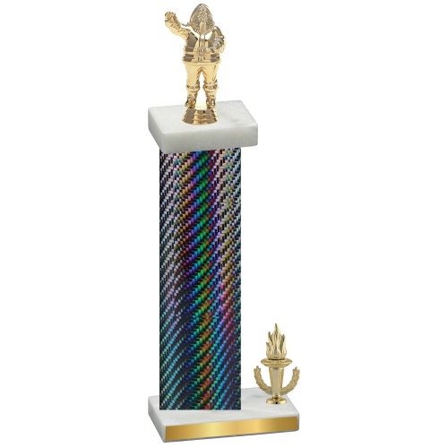 Accented Single Black Carbon Fiber Victory Holiday Trophy