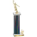 Accented Single Black Carbon Fiber Fourth Place Basketball Trophy