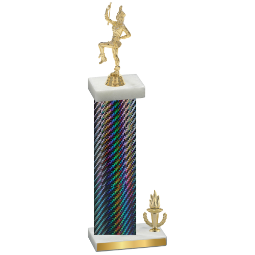 Accented Single Black Carbon Fiber Victory Majorette Trophy