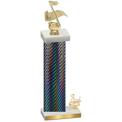 Accented Single Black Carbon Fiber Third Place Music Trophy