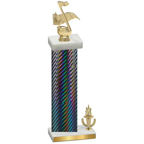 Accented Single Black Carbon Fiber Victory Music Trophy