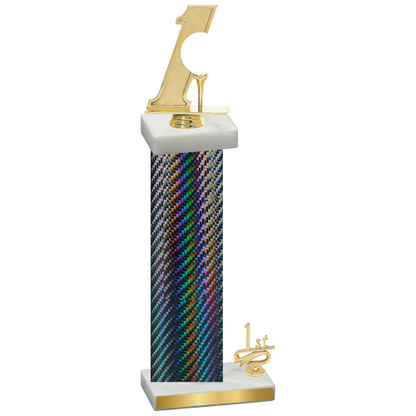 Accented Single Black Carbon Fiber First Place Golf Trophy