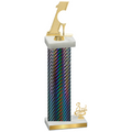 Accented Single Black Carbon Fiber Third Place Golf Trophy