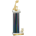 Accented Single Black Carbon Fiber Year Golf Trophy
