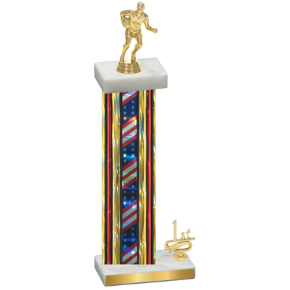 Accented Single Flag USA First Place Rugby Trophy