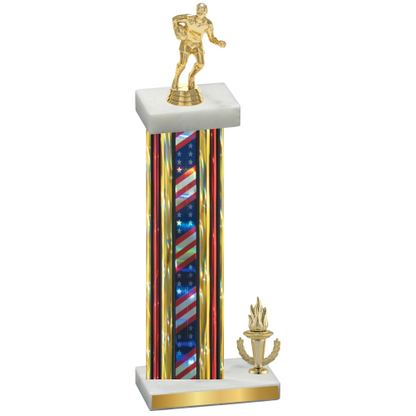 Accented Single Flag USA Victory Rugby Trophy