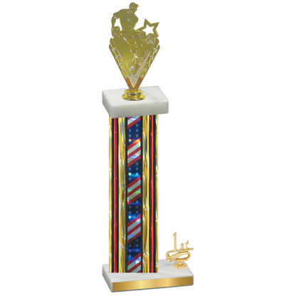 Accented Single Flag USA First Place Rugby Trophy