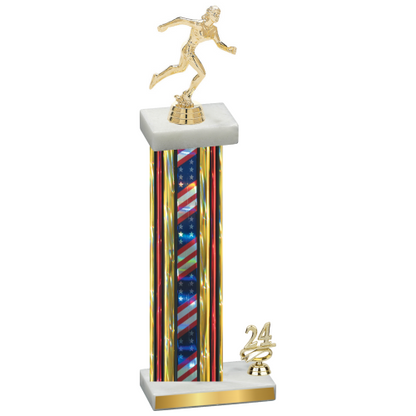 Accented Single Flag USA Year Running Trophy