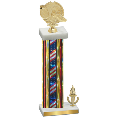 Accented Single Flag USA Victory Running Trophy