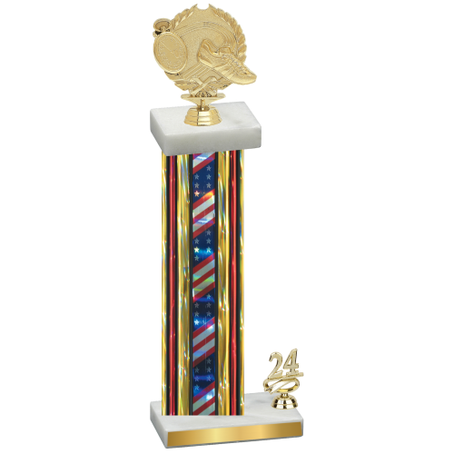 Accented Single Flag USA Year Running Trophy