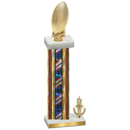 Accented Single Flag USA Victory Football Trophy