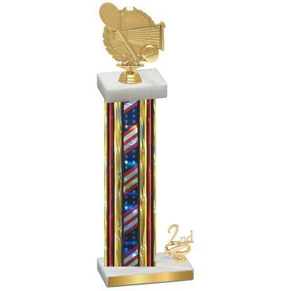 Accented Single Flag USA Second Place Tennis Trophy