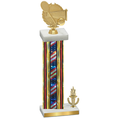 Accented Single Flag USA Victory Tennis Trophy