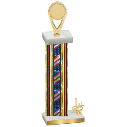 Accented Single Flag USA First Place Insert Trophy