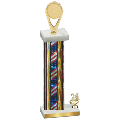 Accented Single Flag USA Year Insert Trophy