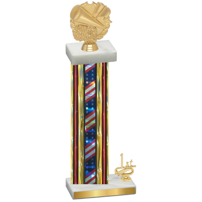 Accented Single Flag USA First Place Cheerleading Trophy