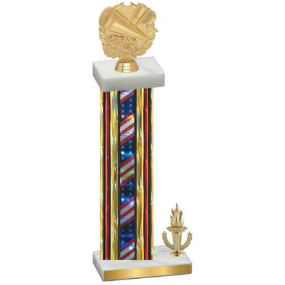 Accented Single Flag USA Victory Cheerleading Trophy