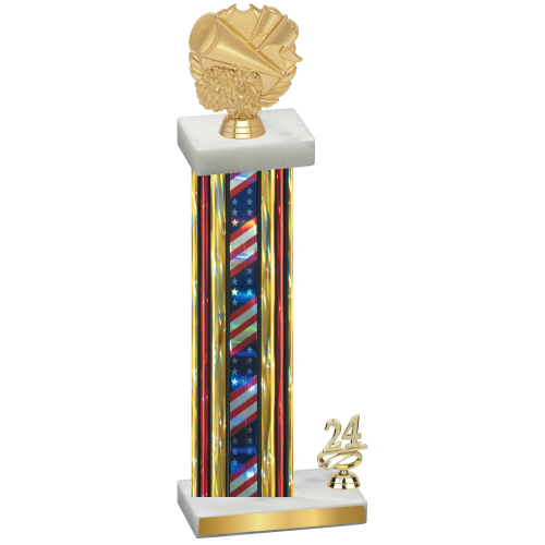 Accented Single Flag USA Year Cheerleading Trophy