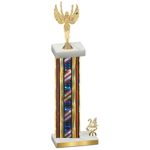 Accented Single Flag USA Year Victory Trophy