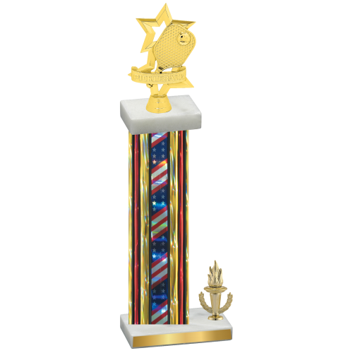 Accented Single Flag USA Victory Pickleball Trophy