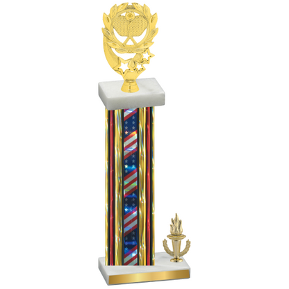 Accented Single Flag USA Victory Pickleball Trophy