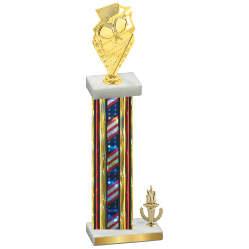 Accented Single Flag USA Victory Pickleball Trophy