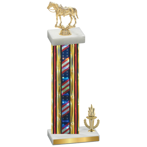 Accented Single Flag USA Victory Horses Trophy