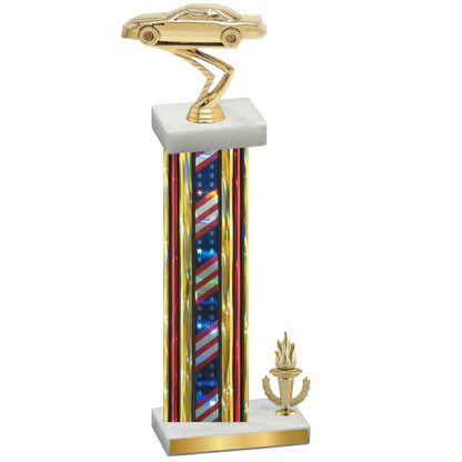 Accented Single Flag USA Victory Cars Trophy