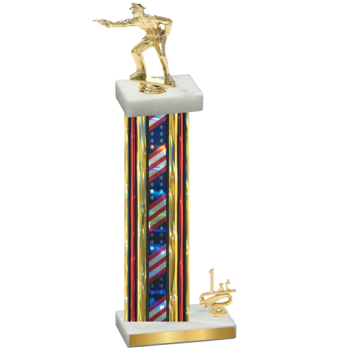 Accented Single Flag USA First Place Shooter Trophy