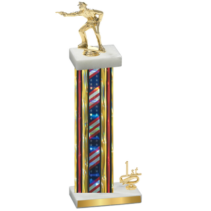 Accented Single Flag USA First Place Shooter Trophy