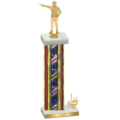 Accented Single Flag USA First Place Shooter Trophy