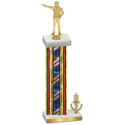 Accented Single Flag USA Victory Shooter Trophy